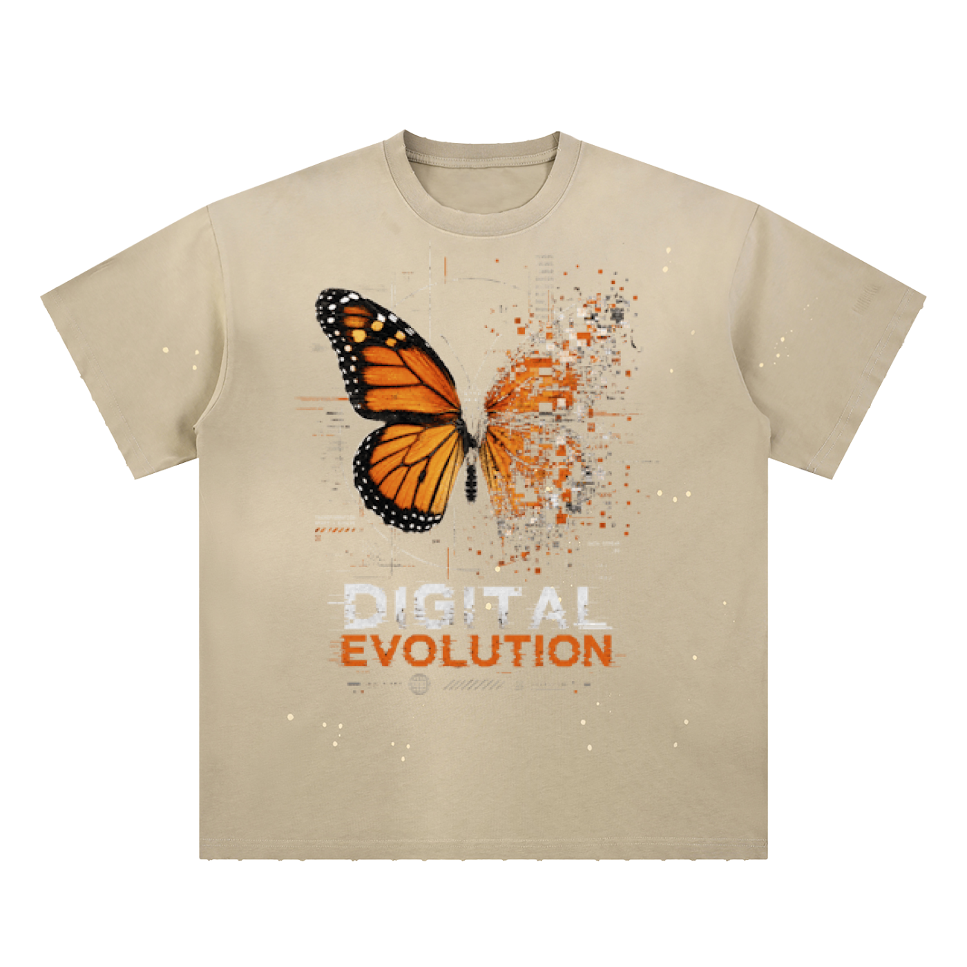 Hand-Frayed Sunfade Paint Splatter T-Shirt